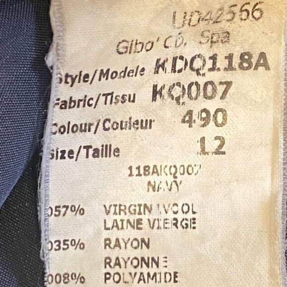 Vintage Y2k Michael Kors Navy Blue Virgin Wool Blend Knee-Length Skirt Size 12 - Picture 5 of 8